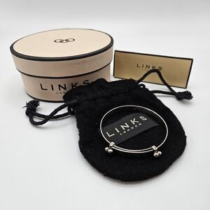 Links of London Child's Heart Sterling Silver Adjustable Bangle Bracelet Box